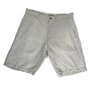 Old Navy Linen Flat Front Flax Oatmeal Color Men's 32 Chino Shorts